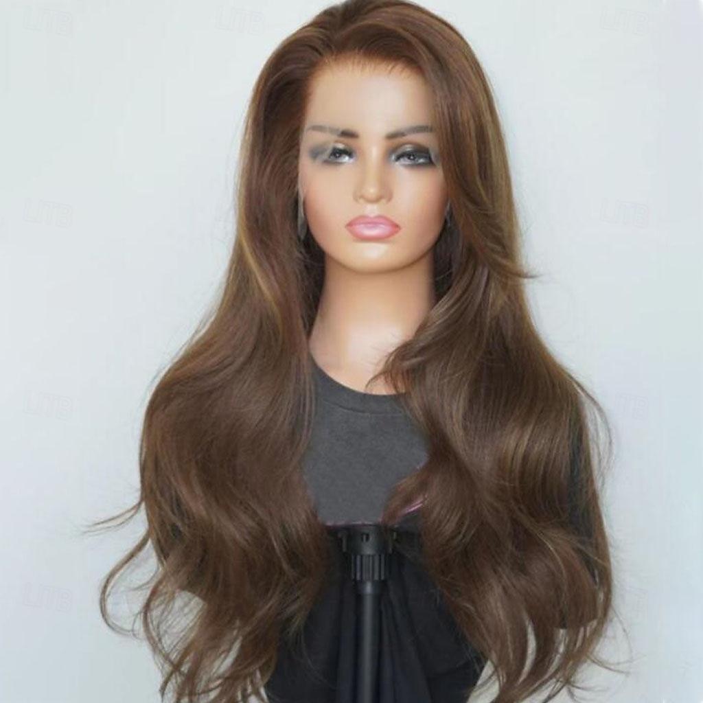 Remy mensenhaar 4x13 Sluiting Pruik Gratis deel Braziliaans haar Golvend Kastanjebruin Pruik 130% 150% Haardichtheid met babyhaar 100% Maagd Pre-geplukt Voor Dames Lang Kanten pruiken van echt 2025 - $214.29 –P1