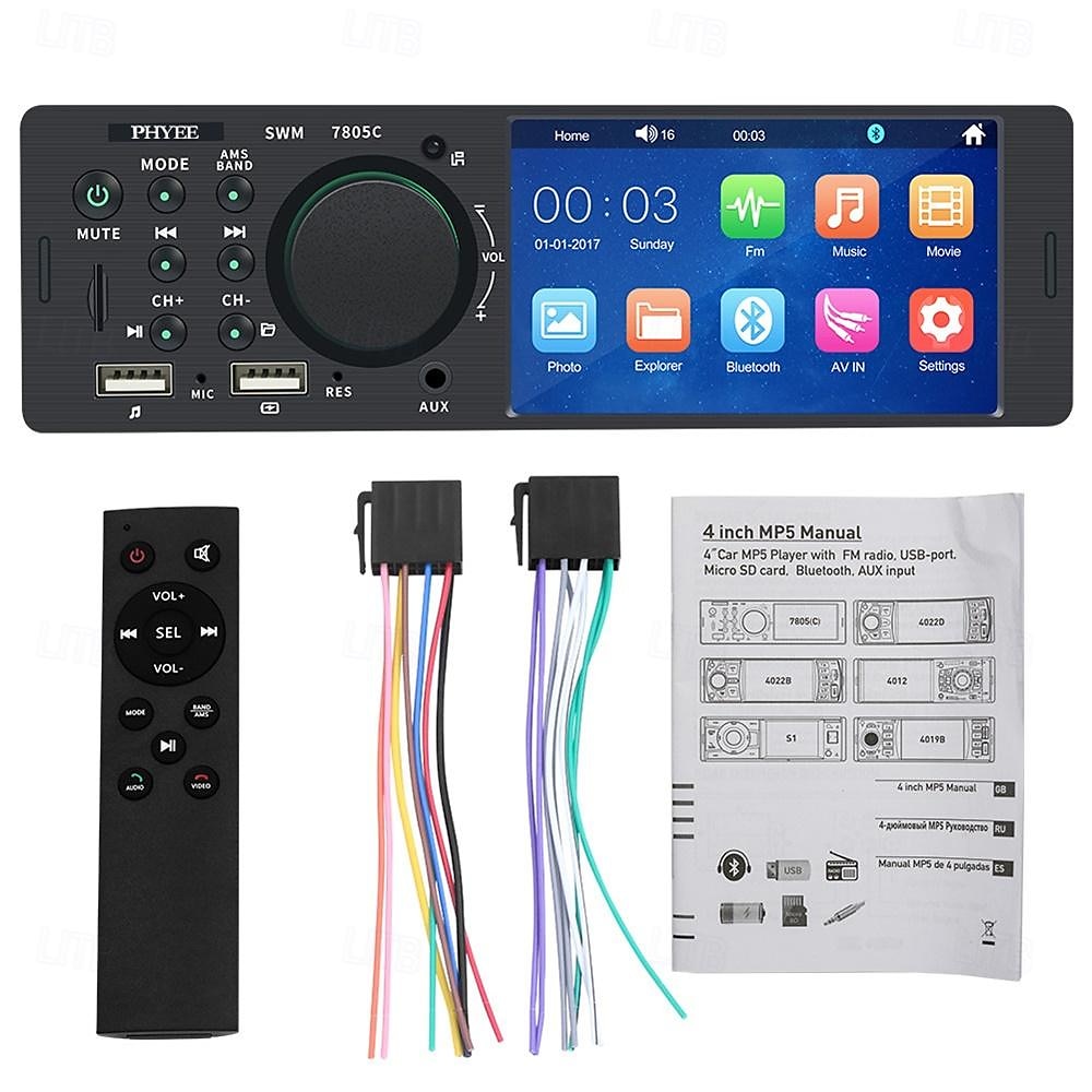 fyautoper 4 auto enkele ingots mp5 bluetooth-speler hd touchscreen multimediabediening autoradio 2025 - $107.99 –P1