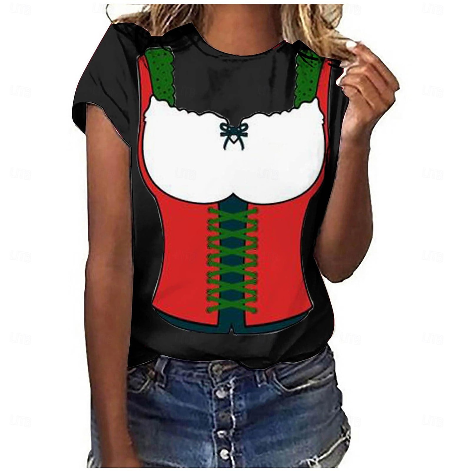 Japonesa/Curta Anime 3D Bávaro Estilo de rua Camiseta Arte Gráfica para Mulheres Adulto Impressão 3D  para Cerveja Oktoberfest Baile de Máscaras Casual / Diário de 2026 por $20.99 –P9