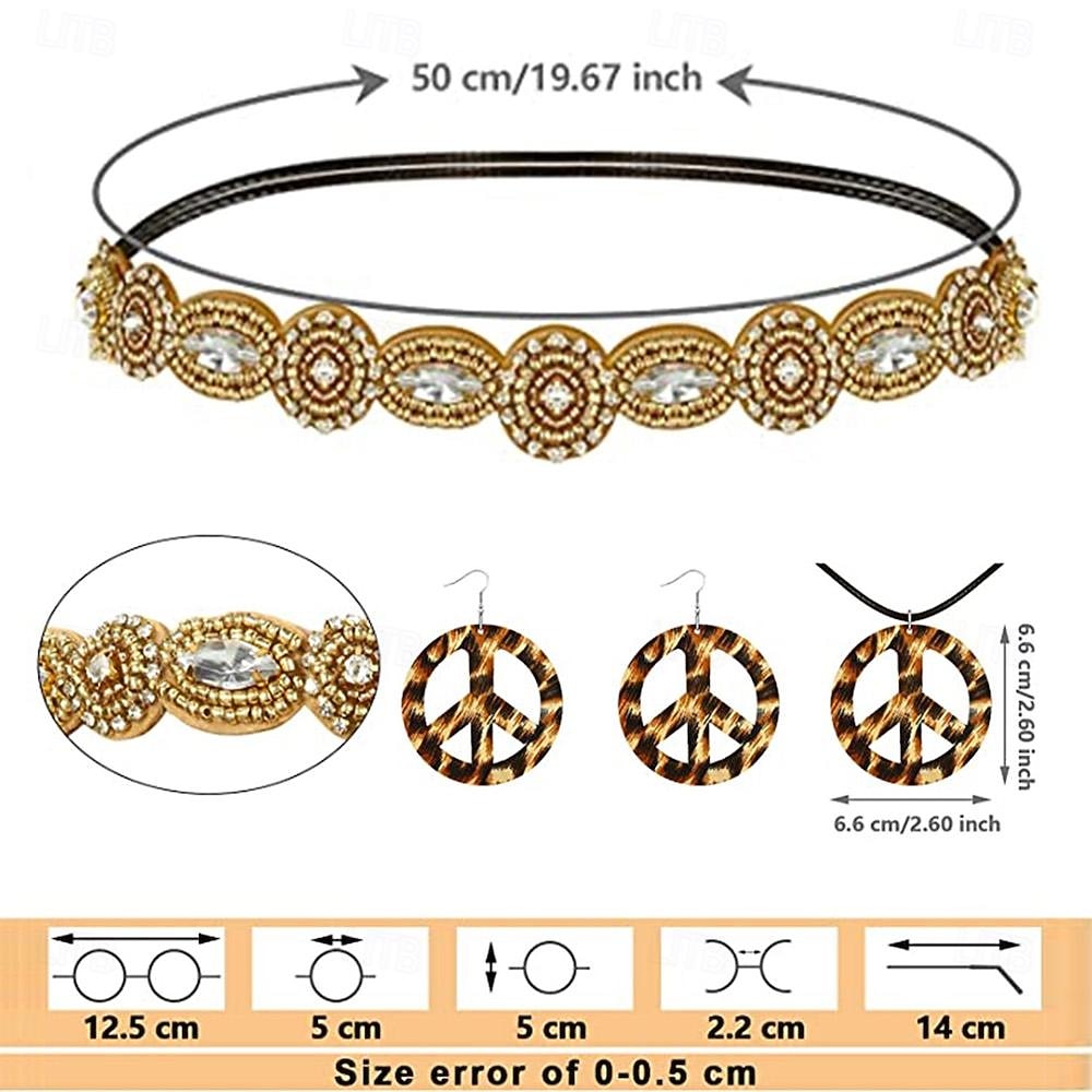 Retro Antiguo Años 60 Años 70 Conjunto de accesorios Chaleco de ante Hippie Borlas Disfraz Mujer Desfile del orgullo Mes del Orgullo Adulto Chalecos Pendientes Collare 2026 - $48.99 –P5