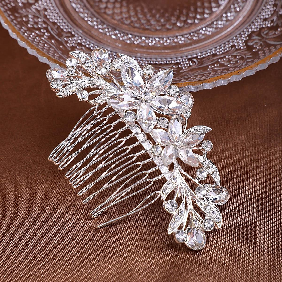 Hårkamper Hodepryd Strass Legering Bryllup cocktail Elegant Luksus Med Rhinsten Krystalldetaljer Hodeplagg Hodeplagg 2025 - $11.99 –P1
