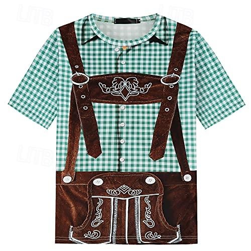 Tricou lederhosen Petrecere Casual Tricou Grafică pentru Bărbați Adulți Imprimare 3D pentru Carnaval Bere Oktoberfest Vacanță Petrecere 2026 - $20.99 –P1