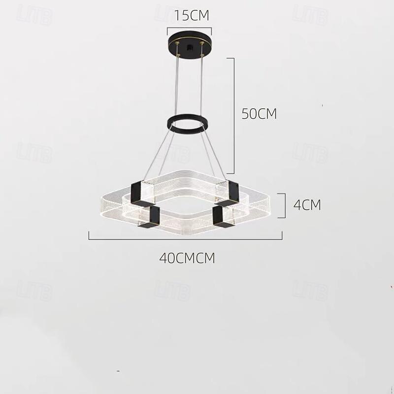 LED Pendant Light Dimmable 40/50cm 1-Light Square Line Design Island Design Copper Geometrical Contemporary Modern Dining Room Cafes 110-240V 2025 - $499.99 –P7