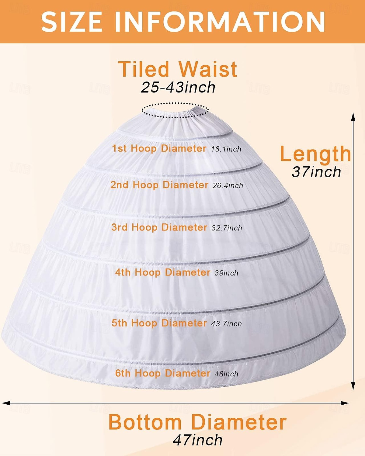 Rococo Baroque Victorian Floor Length Petticoat Hoop Skirt Under Skirt Crinoline Princess Bridal 6 Hoops Ball Gown Women's Royal Masquerade Performance Wedding Party Adults' Petticoat 2025 - $53.99 –P2