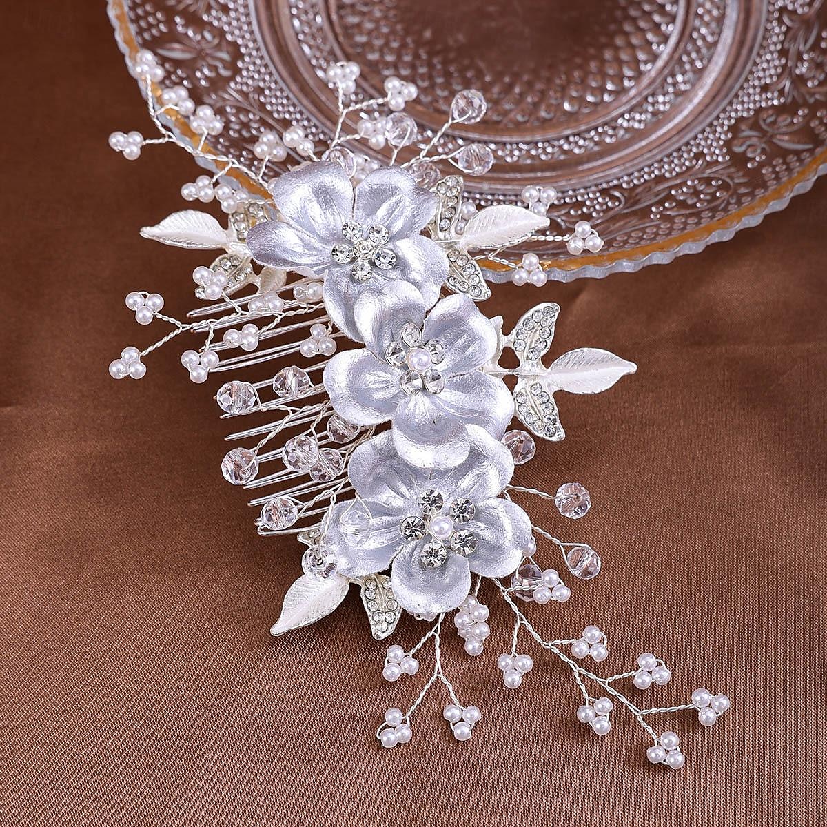 Hair Combs Headdress Imitation Pearl Rhinestone Wedding Cocktail Elegant Luxury With Rhinestone Faux Pearl Headpiece Headwear 2025 - $14.99 –P3