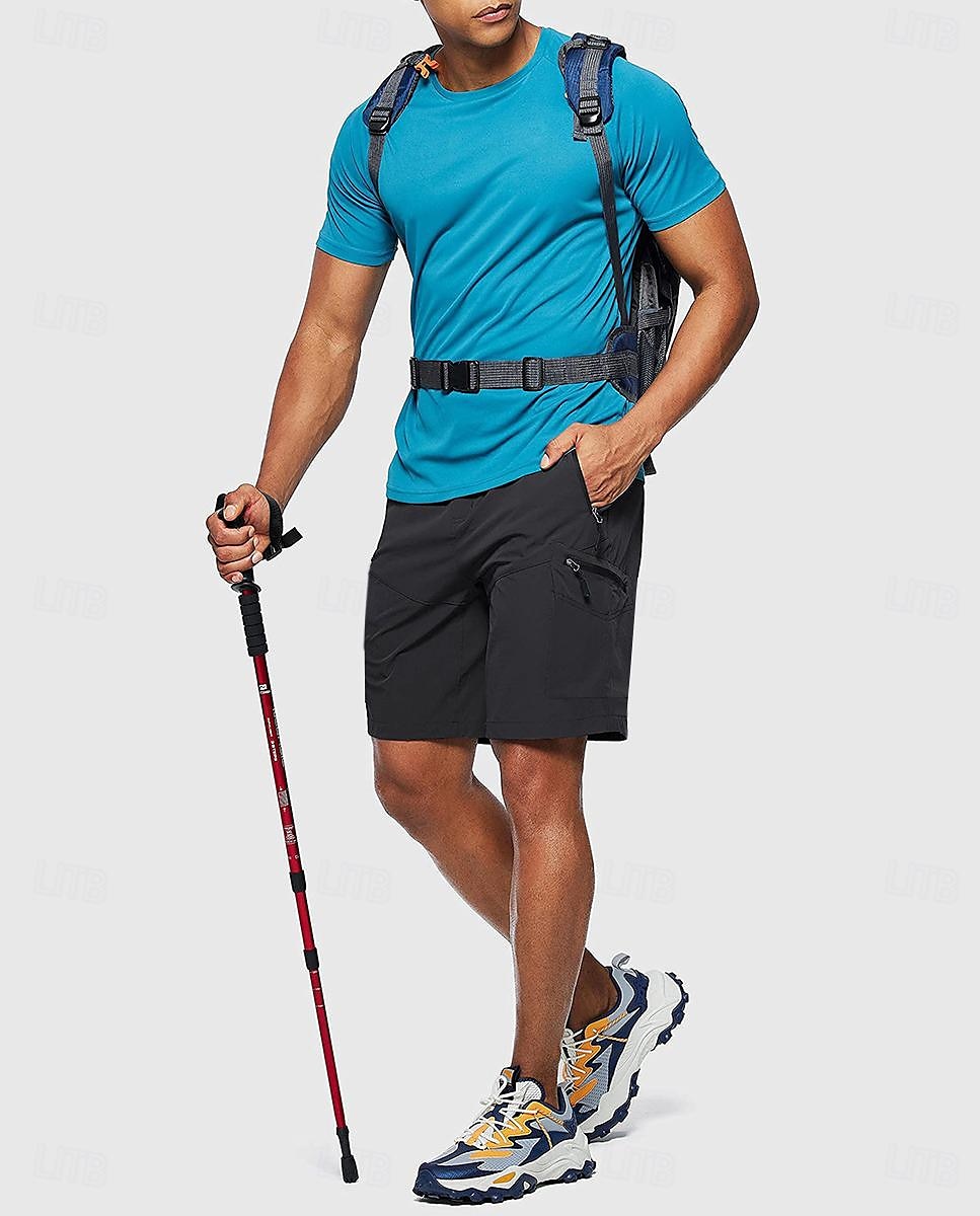 Pánské Šortky s kapsami Neformální šortky Elastický pas Kapsa na zip Pevná barva Ripstop Prodyšné Venkovní Denní Základní Na běžné nošení Černá Zelená 2026 - $24.99 –P1