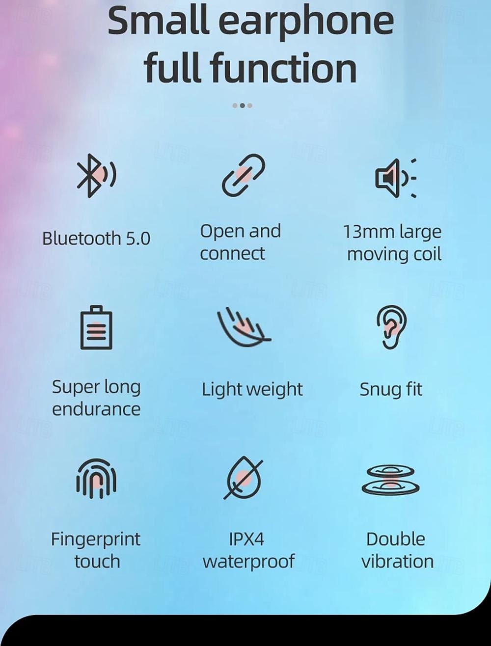 Lenovo LP40 Earphones TWS Wireless Bluetooth 5.0 Earbuds Bass Touch Control Stereo Noise Reduction Long Standby 230mAH 2025 - GBP £11.45 –P4