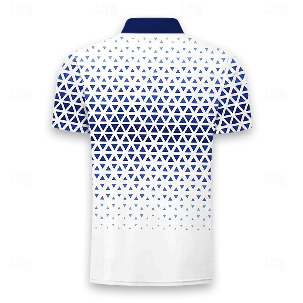 Men's Geometric Polo Shirts Golf Shirt Short Sleeve Polo Shirts Collared Shirts Business Casual WorkWear Formal Wear Festival Wear Buttons 3D Print Spring & Summer Blue 2026 - $23.99 –P3