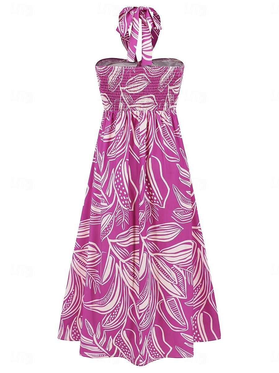 Femme robe longue Robe casual Robe Évasée Robe Trapèze Robe d'été mode Décontractées Vacances du quotidien Rendez-vous Standard Floral Feuille Sans Manches Dos nu Rouge Violet Orange Vert Eté de 2025 ? $46.99 –P10