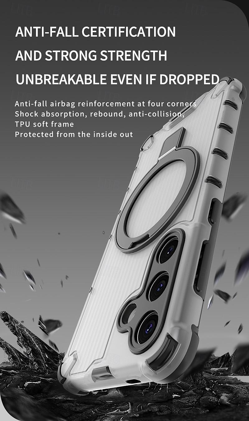 Phone Case For Samsung Galaxy S24 Ultra Plus S23 Ultra Plus A55 A35 A25 A15 5G A54 A34 A14 A13 S25 Ultra Back Cover with Stand Holder Support Wireless Charging Shockproof TPU PC 2025 - $18.99 –P8