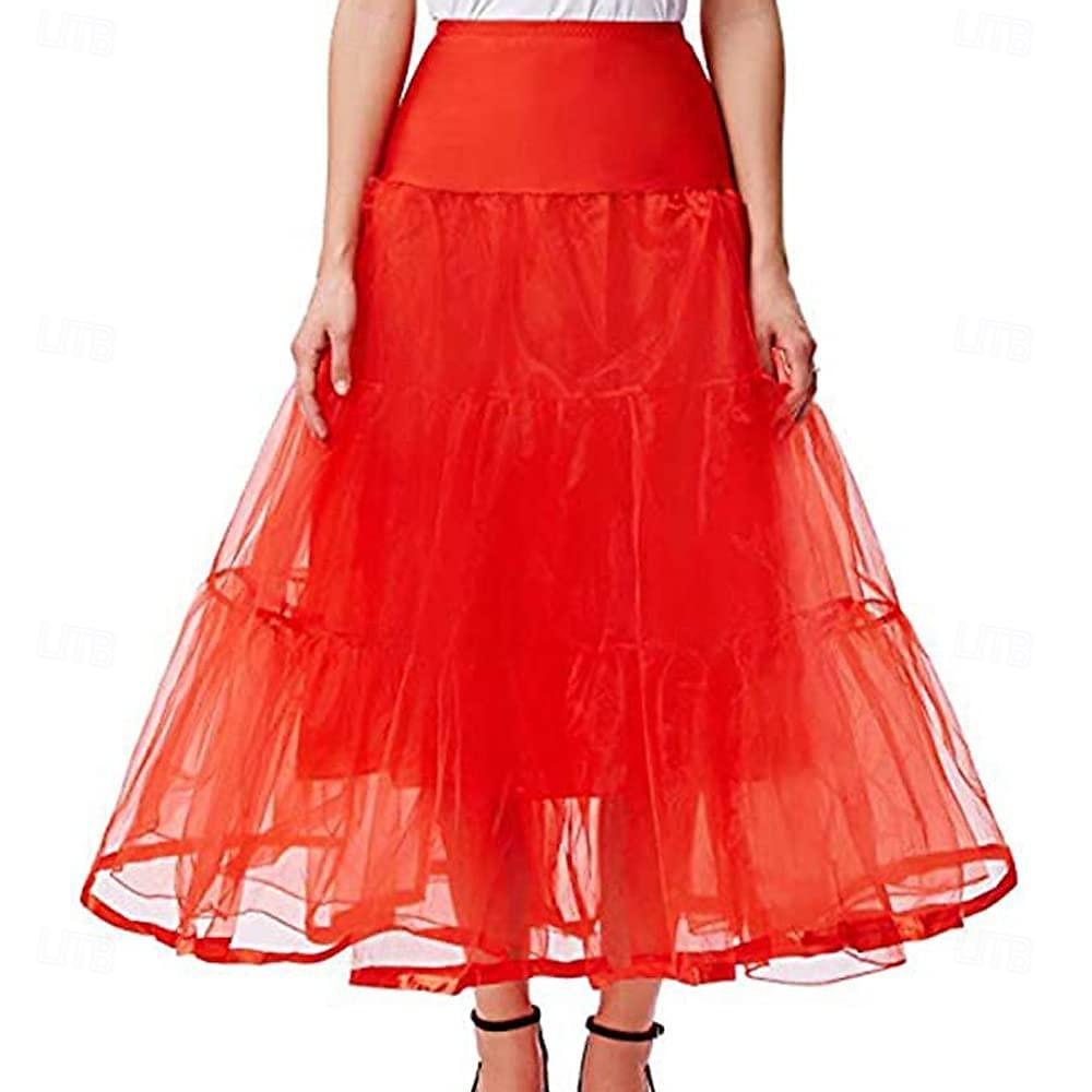 1950s Princesa Hasta el Tobillo Enagua Debajo de la falda Falda de tul Corte A Mujer Rendimiento Boda Invitado a la boda Adulto Falda 2025 - MXN $504 –P12