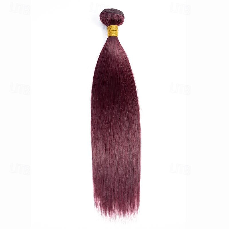 vin rouge # 99j remy cheveux humains tisser 12-30 pouces de long soyeux droite non transformés vierges brésiliens extensions de trame de cheveux pour les femmes 3pcs de 2025 ? $132.99 –P10