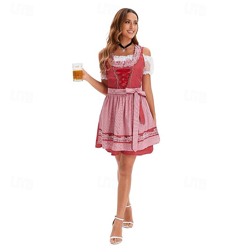 Oktoberfest Vestidos Falda acampanada Blusa con falda acampanada bávaro Mucama Alemán Munich prados Mujer Paño de estilo tradicional Blusa (50CM) 2026 - $52.99 –P4