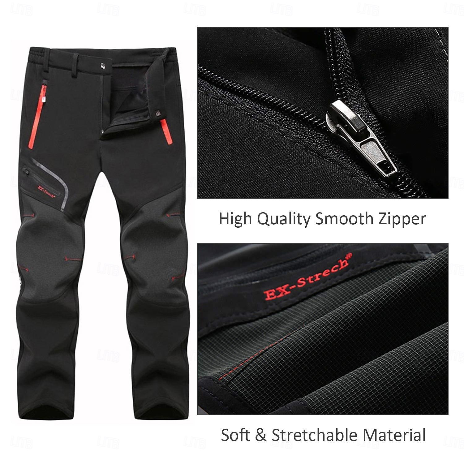 Men's Fleece Lined Pants Waterproof Hiking Pants Trousers Softshell Pants Winter Outdoor Thermal Warm Windproof Breathable Elastic Waist Fleece Bottoms Army Navy Grey Black Hunting Fishing Skiing 2025 - $34.99 –P7