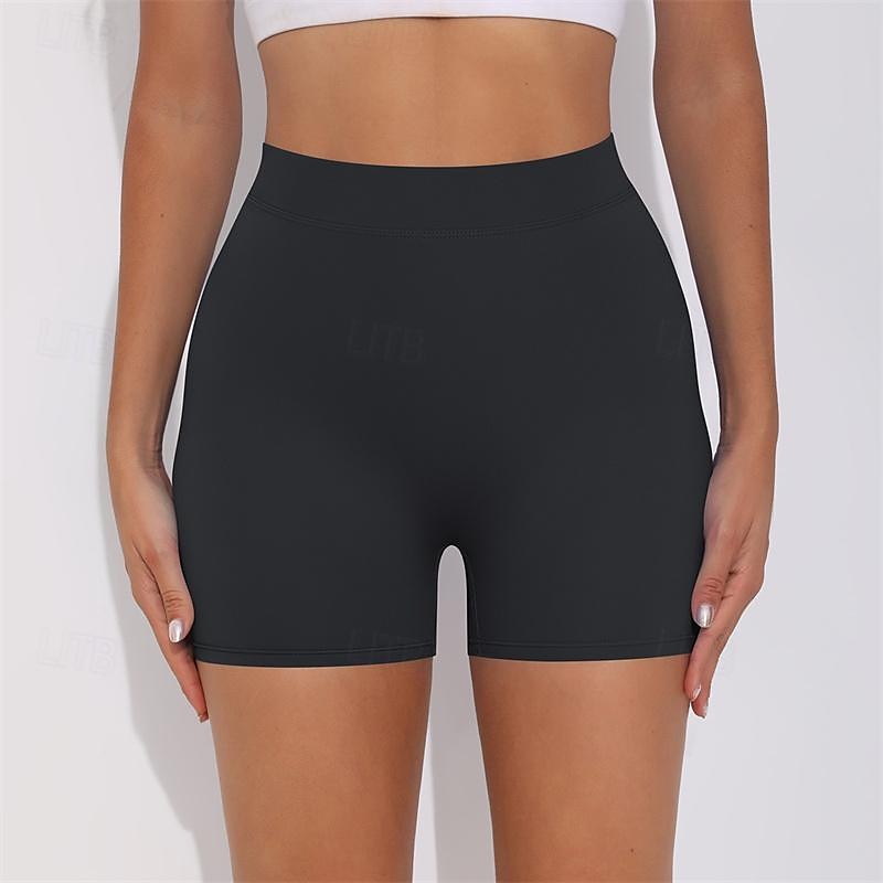 Women's Gym Shorts Yoga Shorts Workout Shorts High Waist Yoga Gym Workout Pilates Shorts Black White Royal Blue Sports Activewear Stretchy Slim 2025 - $12.39 –P11