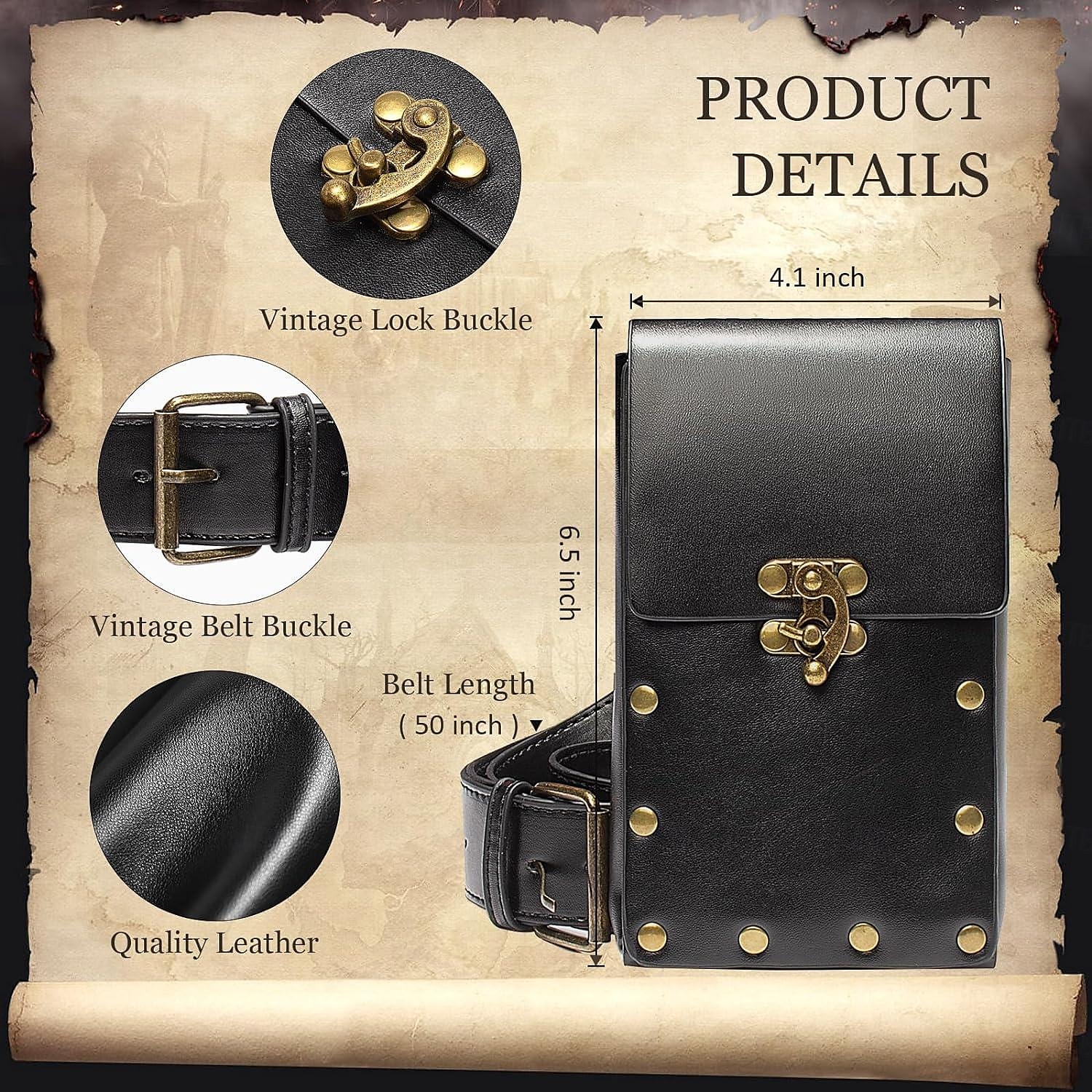 Medieval Renascentista Roupa Feira Ren Cavalheiro Viking Unisexo Celta Viking Fantasia Dia Das Bruxas Carnaval feira renascentista LARP Ren Faire Adulto Cinto Bolsa de 2025 por $33.99 –P4