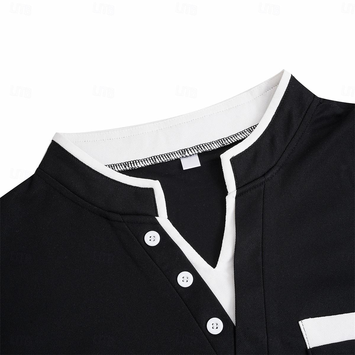 Men's Collarless Golf Shirts Banded Collar Shirt Street Casual Notched V Neck Short Sleeve Fashion Basic Plain Button Summer Regular Fit Black White Navy Blue Gray Collarless Golf Shirts 2025 - $17.99 –P8