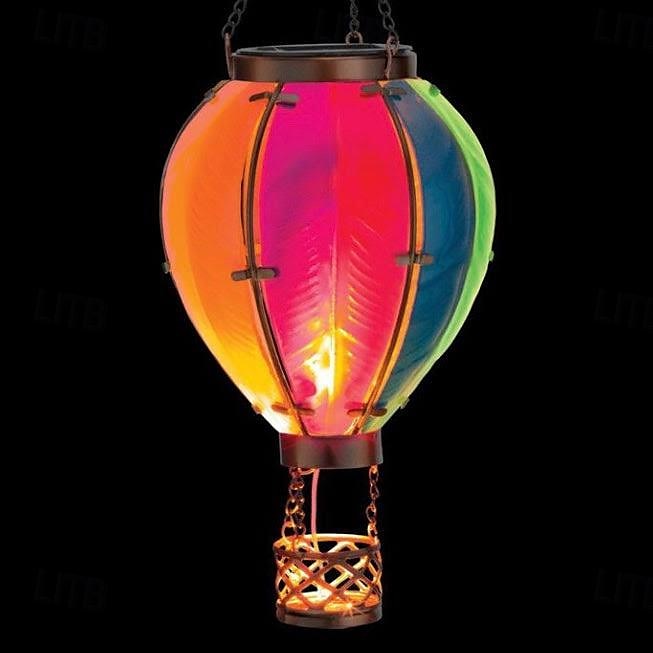 Linterna solar de globo aerostático, decoración navideña para exteriores, paisaje colorido para fiestas navideñas, resistente a la intemperie 2025 - $43.99 –P8