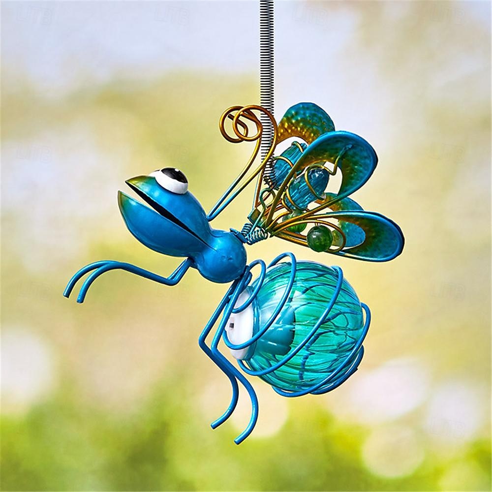 Led leuchtende Simulation Insekten Eisenornamente kreative bemalte Handarbeitsanhänger mit langen Flügeln Ameisen Schmetterlinge Home Hof Garten Dekoration Anhänger 1St 2025 - $15.49 –P7