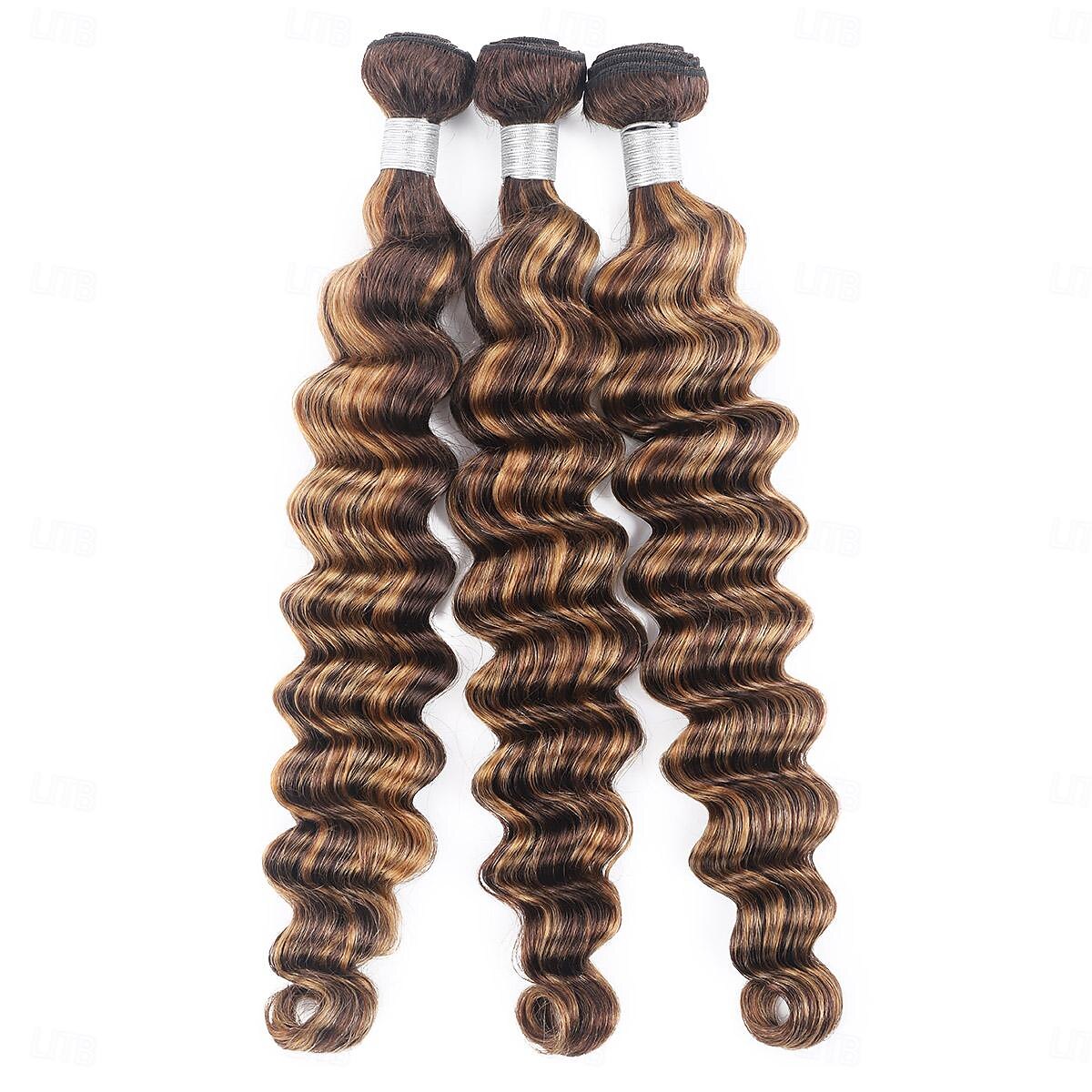 Loose Deep 3&1 Bundles With Closure Highlight P4/27# Human Hair Weaving With 4*4 Closures Pre-colored Brazilian Hair Extension 2025 - $245.19 –P2