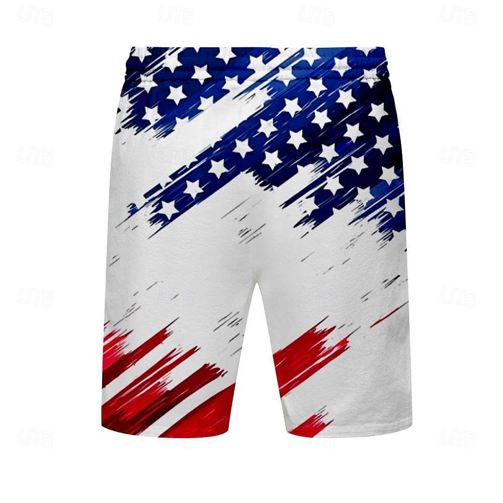 Herren Fahne Amerikanische Flagge Nationalflagge Badeshorts Boardshorts Badeshorts Shorts Kurze Hosen Mittlere Taillenlinie Modisch Strassenmode Hawaiianisch Casual Täglich Festtage Tasche Kordelzug 2025 - $22.99 –P6