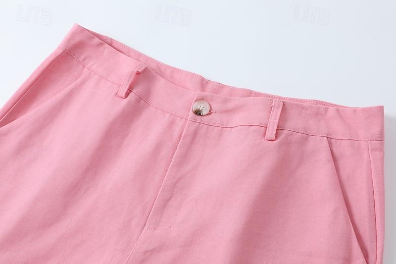 Men's Pink Shorts Shorts Summer Shorts Casual Shorts Buttons Front Pocket Plain Comfort Breathable Short Casual Daily Holiday Fashion Designer Black White 2025 - $19.99 –P3