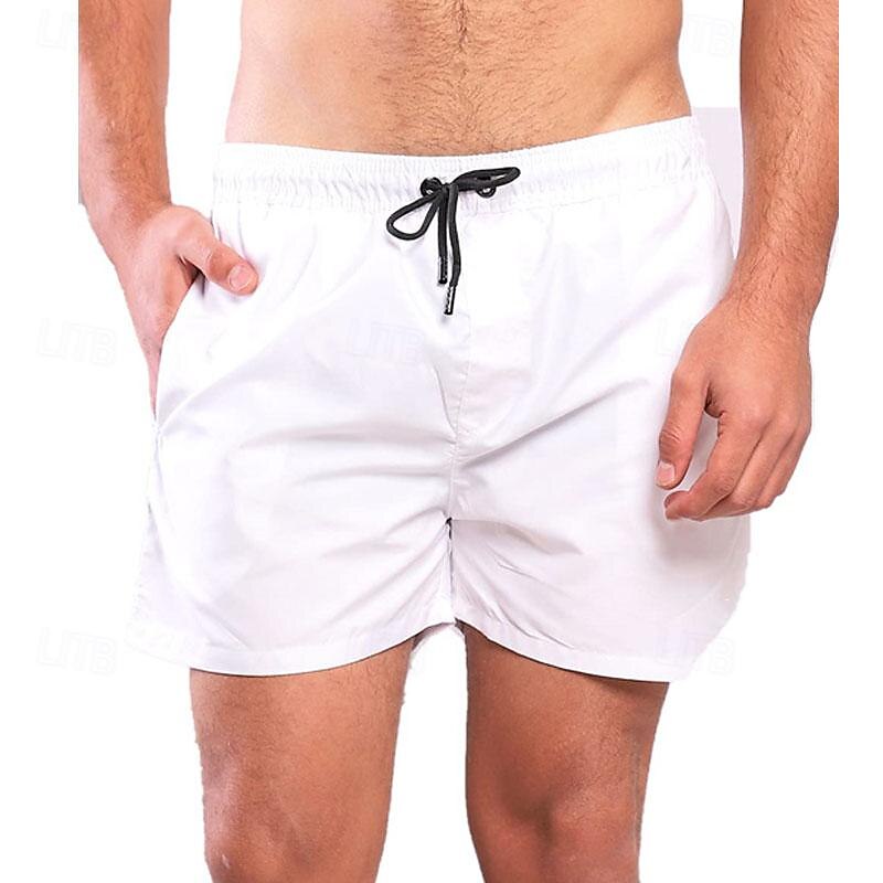 Homens Bermuda de Surf Shorts de Natação Calção Justo de Natação Calção Com Cordão Cintura elástica Tecido Conforto Secagem Rápida Curto Feriado Praia Final de semana Moda Casual Branco Rosa de 2025 por $11.49 –P6