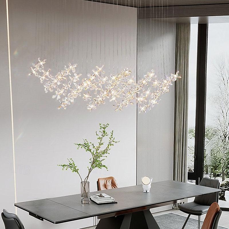 Lustre led branco quente 100cm 8 luzes design exclusivo lustre de flor de cristal restaurante luxo arte italiana bar ilha candeeiros de mesa criativo metal sala de jantar 110-240v de 2026 por $593.19 –P2