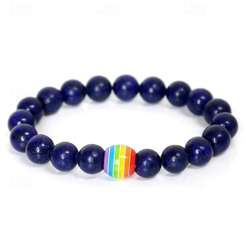 pulseira de arco-íris do orgulho pulseira gay pulseira de contas de pedra vulcão de 2025 por $17.99 –P7