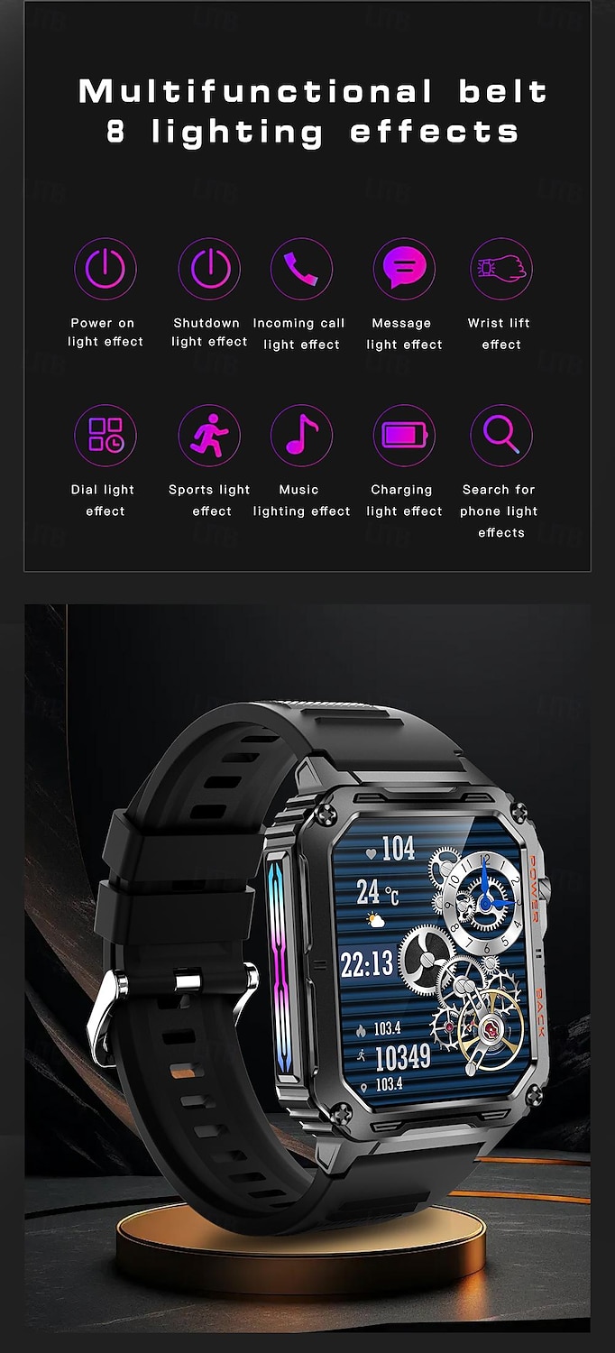 LOKMAT P3 Умные часы 1.91 дюймовый Смарт Часы Bluetooth Педометр Напоминание о звонке Датчик для отслеживания активности Совместим с Android iOS Женский Мужчины 2025 - $34.99 –P3