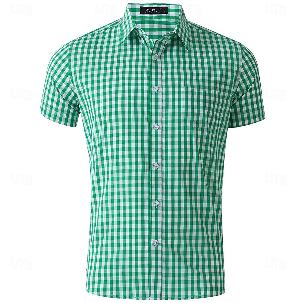 Oktoberfest Hemd Gingham overhemd Beiers Duits München Weiden Voor heren Doek in traditionele stijl 2025 - $32.99 –P18