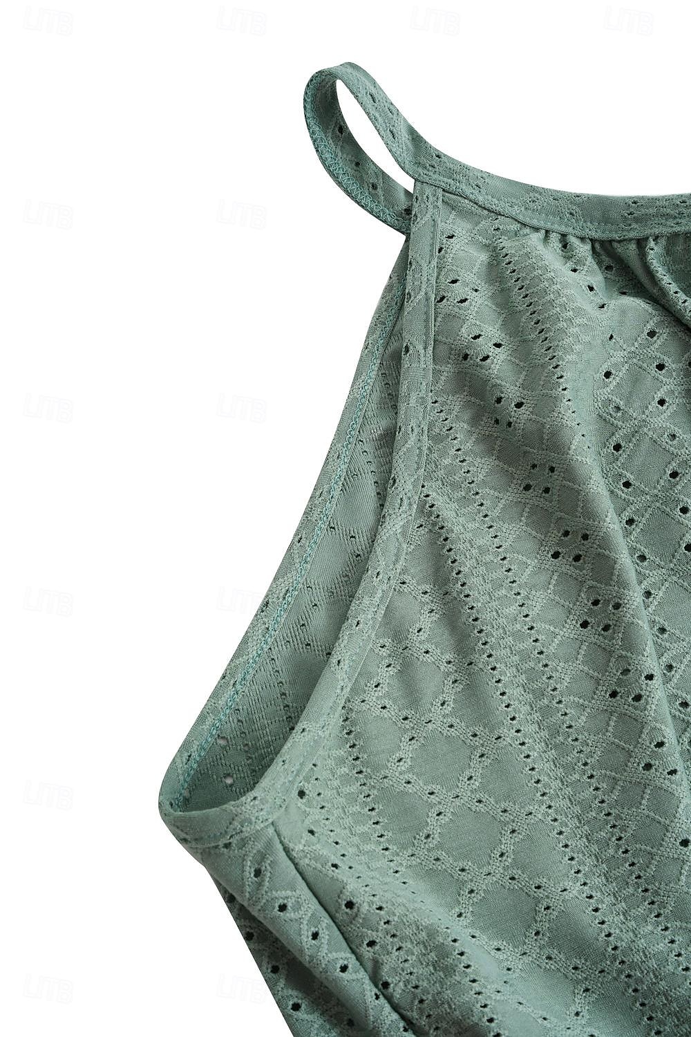 Woman's Camisola Top Fără Mâneci Guler Halter Fără Mâneci Dantelă Tăiată Elastic Moale Guler Înalt Vară Casual Turcoaz Ușor Versatil Îmbrăcăminte de Plajă 2025 - $19.49 –P8