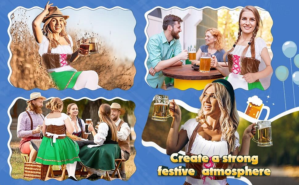 Carnival Oktoberfest Beer Costume Dress Dirndl Trachtenkleider Maid German Munich Wiesn Women's Traditional Style Cloth Dress Apron 2025 - $39.99 –P5