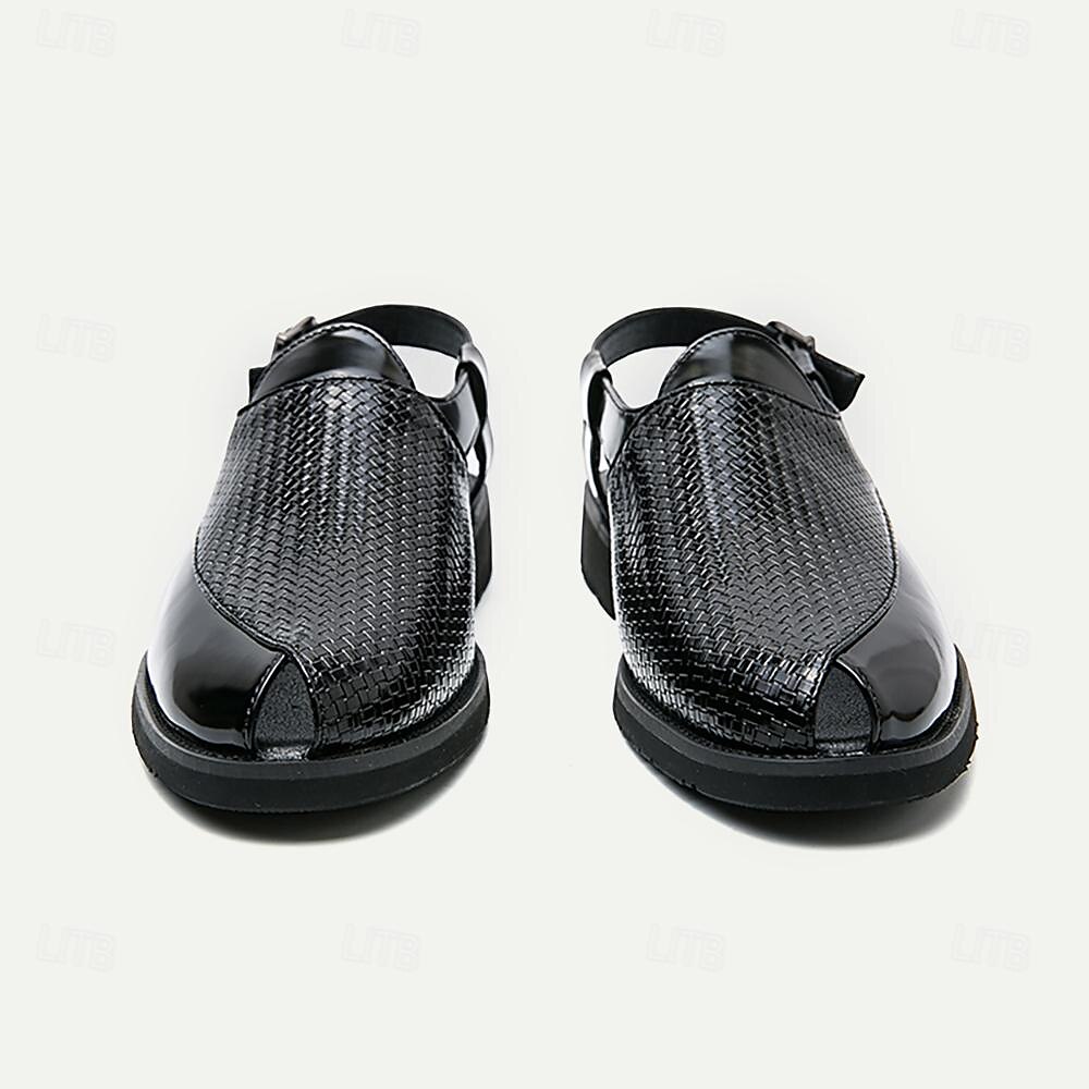 Herr Sandaler Romerska skor PU Läder Andningsfunktion Bekväm Halksäker Spänne Svart Brun 2025 - $42.99 –P4