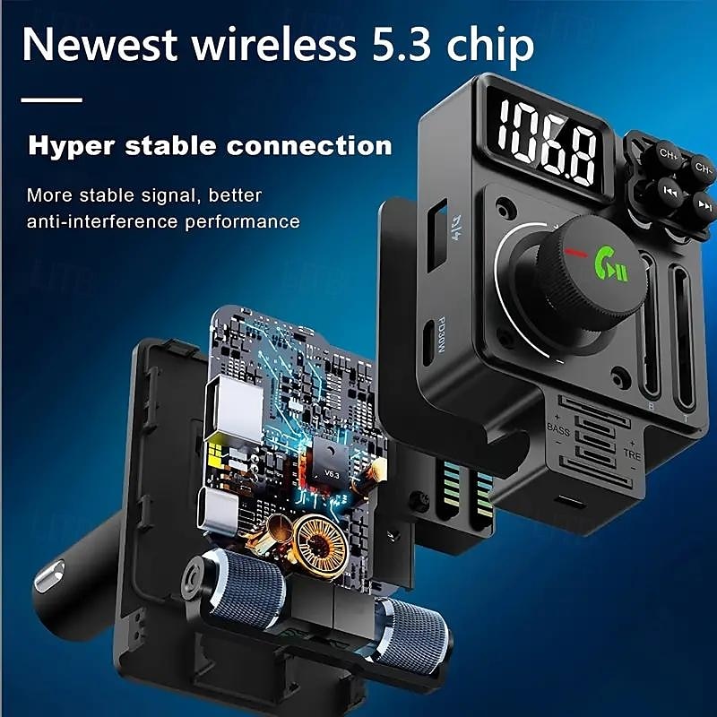 Car Mp3 Player USB Flash Drive Lossless HIFI High Bass Equalizer Music Car Bluetooth FM Transmitter 2025 - $49.99 –P5