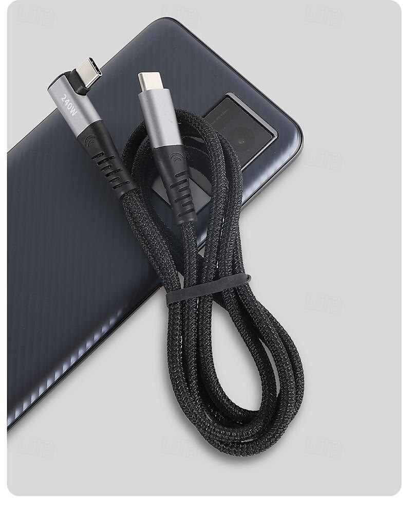 1 упаковка Кабель USB 3.0 100 Вт 3,3 фута USB-C на USB-C 6 A Кабель для зарядки Быстрая зарядка Высокая скорость передачи данных нейлон плетеный Прямой угол Прочный Назначение Macbook iPad Samsung 2025 - $15.99 –P11