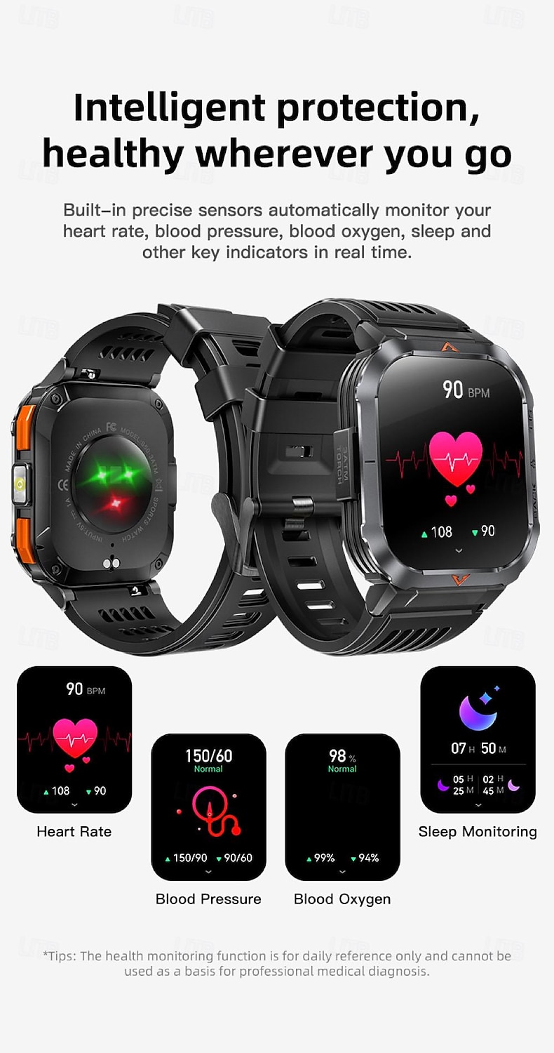 696 S50 Montre intelligente 2.02 pouce Smartwatch Montre Connectée Bluetooth ECG + PPG Podomètre Rappel d'Appel Compatible avec Android iOS Femme Hommes Mode Mains-Libres Rappel de Message IP 67 de 2025 ? $54.99 –P9