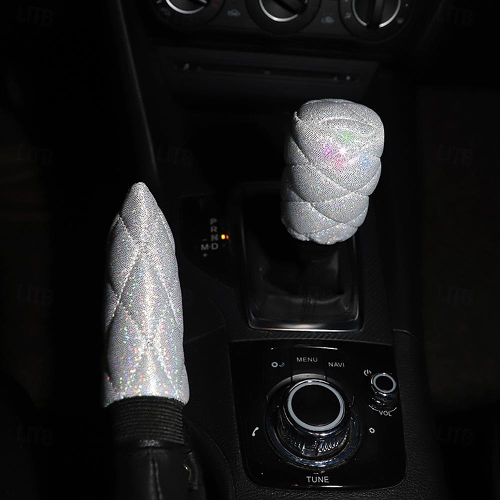 FYAUTOPER Flash gold quilted diamond-like handbrake set gear set two-piece circular head handle set 2025 - $7.99 –P1