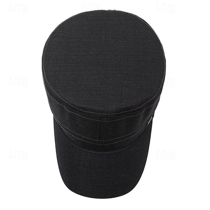 Pánské Unisex PLacatá čepice Kšiltovka Vojenská čepice Kadetský klobouk Černá Námořnická modř Polyester Vinobraní Módní Na běžné nošení ulice Denní Bez vzoru Nastavitelná Prodyšné 2025 - $6.49 –P7