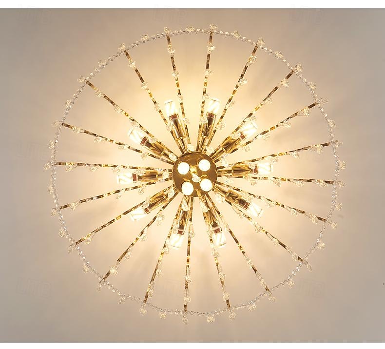 πολυέλαιος led 42/50/60/80/100cm 6/10/12/14/16 λαμπτήρας κεφαλής δεν περιλαμβάνεται επιμεταλλωμένο φινίρισμα κρυστάλλινο μέταλλο μοντέρνο μοντέρνο μοντέρνο στυλ κρεβατοκάμαρας τραπεζαρία μίνι κρεμαστό 2025 - $223.59 –P12