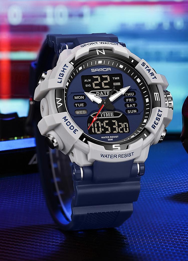 SANDA Heren Digitale Horloge Buiten Sports Mode Polshorloge Luminous Stopwatch Alarmklok Countdown TPU Horloge 2025 - $28.99 –P2
