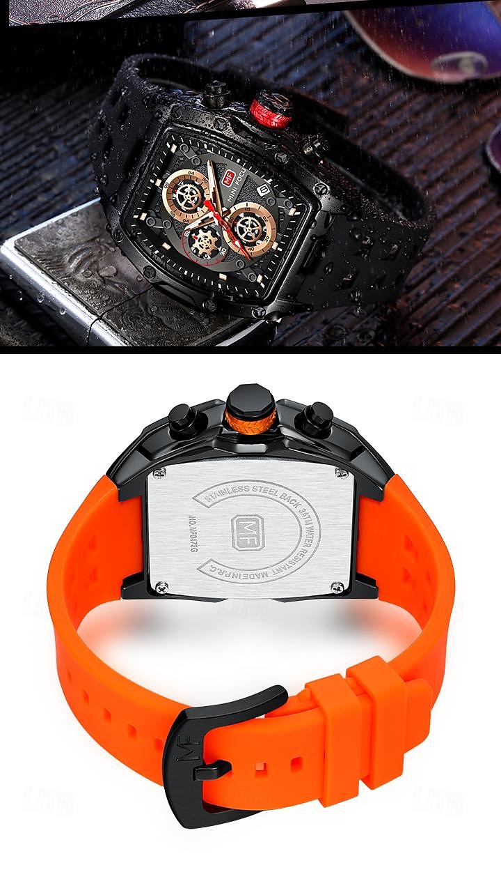 MINI FOCUS Men Quartz Watch Outdoor Fashion Casual Wristwatch Luminous Calendar Waterproof Decoration Silicone Gel Watch 2025 - $35.99 –P15
