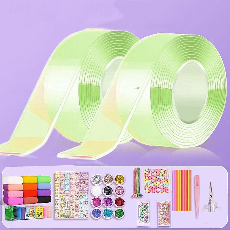 نانو لاصق الضغط تهب فقاعة الضغط لاصق الأرز لزجة لاصق على الوجهين مجموعة شريط نانو DIY 2025 - $31.99 –P18