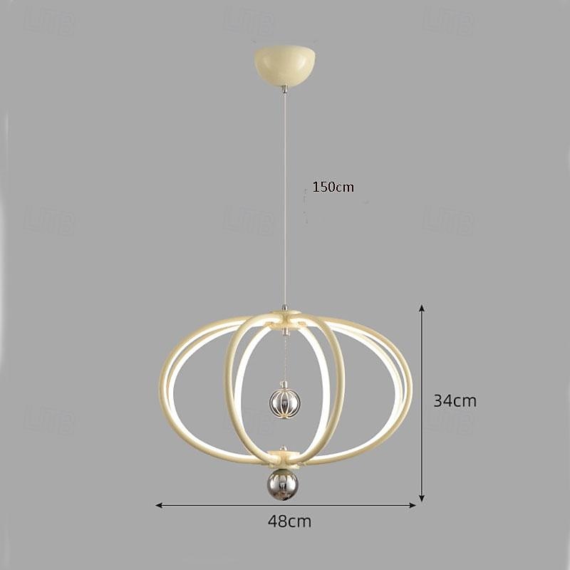 LED Pendant Light 48cm Ring Circle Design 3 Color Light Metal Luxurious Modern Style Dining Room Bedroom Pendant Lamps 110-240V 2026 - $949.99 –P11
