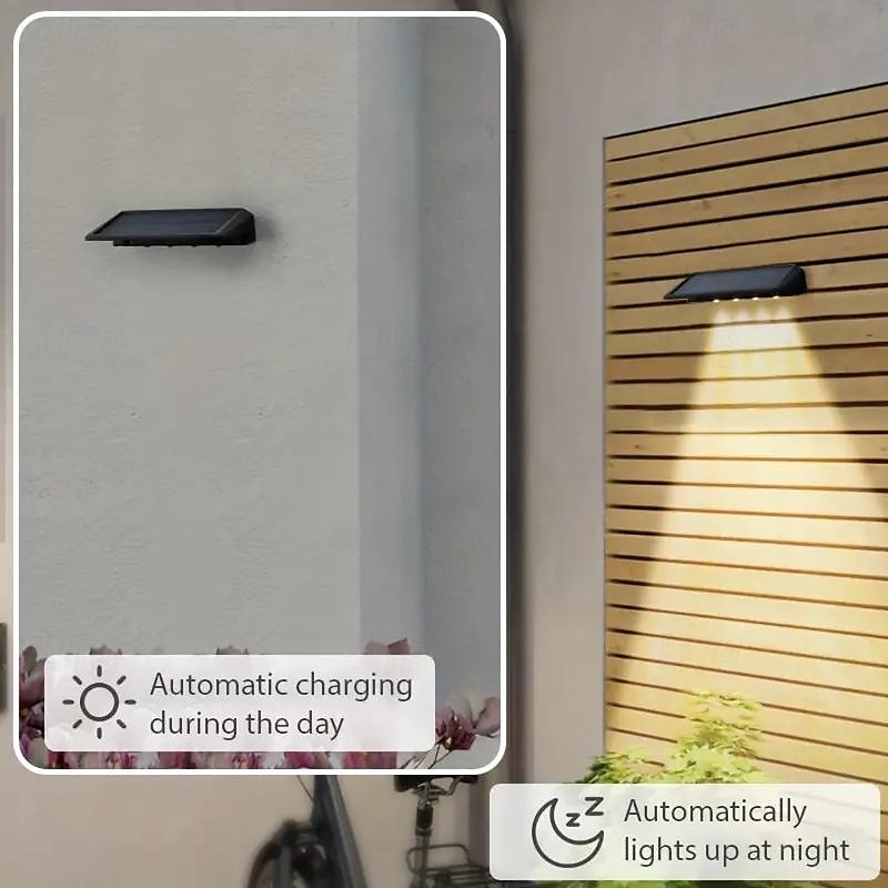 zonnedeklamp buitenmuur waslicht staplicht waterdichte led-wandlamp tuinveranda tuinhek muur landschapsdecoratie 2/4 stuks 2025 - $33.99 –P11