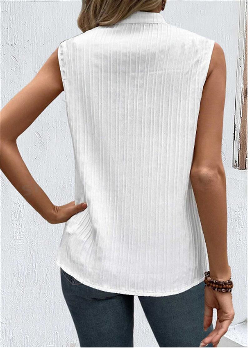 Damen Top Camisole Weiß Einfach Spitze Straße Alltag Mode V-Ausschnitt Reguläre Passform S 2025 - $28.99 –P2