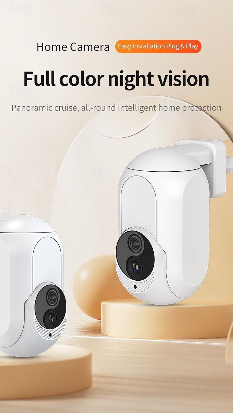 Wall Plug In Camera Wifi 360 1080P Mini Surveillance Home Security Protection Night Vision LED Lamp Light IP Cameras 2025 - $62.99 –P1