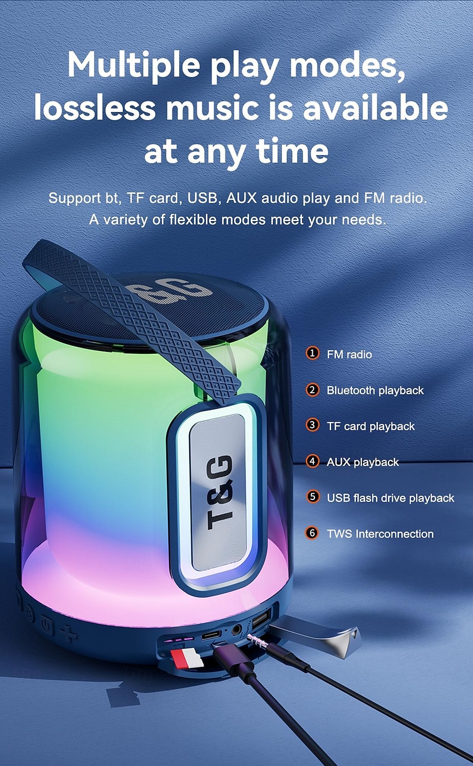 T&G TG376 Bluetooth Speaker Bluetooth LED Light Mini Stereo Sound Speaker For PC Laptop Mobile Phone 2025 - $57.99 –P4