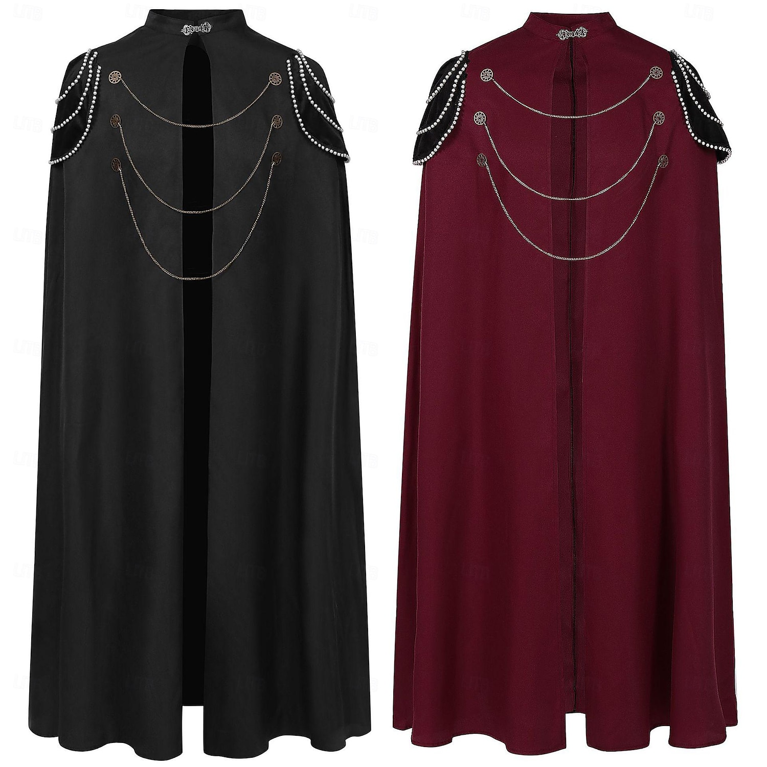 Retro Vintage Punk e gótico Medieval Traje Cosplay Capa Vampiros Vikings Fantasia Homens Real Steampunk Dia Das Bruxas Carnaval Baile de Máscaras Festa / Noite Adulto Capa de 2025 por $41.99 –P1