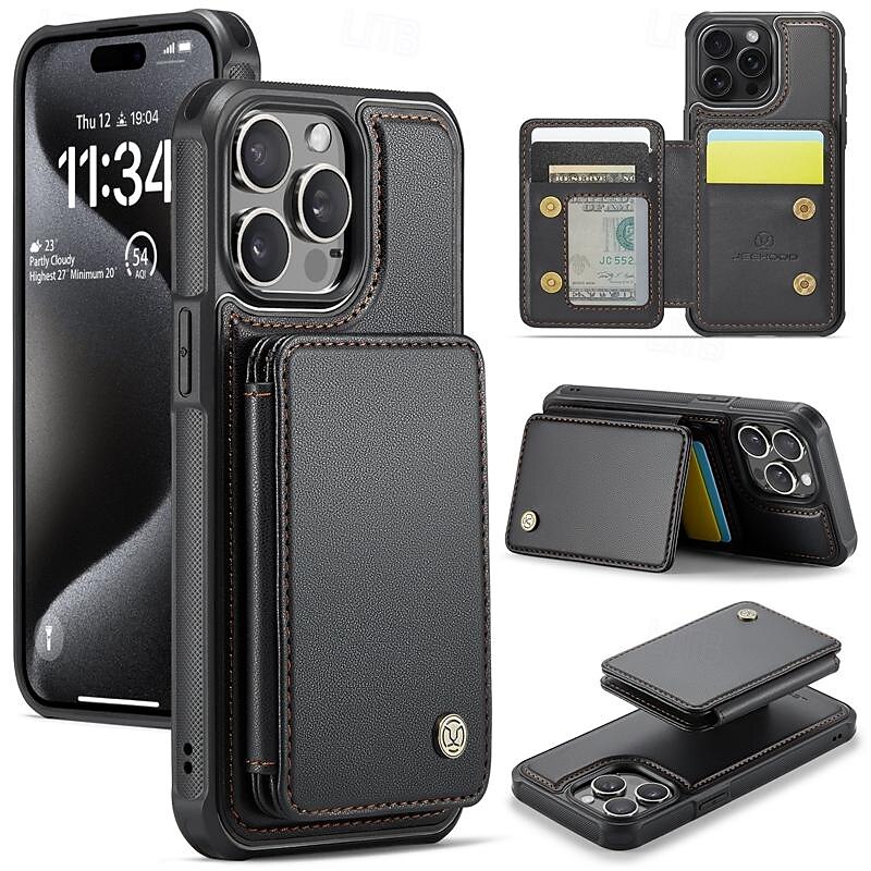 telefon Carcasă Pro iPhone 16 15 14 Pro Max Plus iPhone 13 12 11 Pro Max Zadní kryt se stojánkem Oddělitelný Magnetické Retro TPU PC PU kůže 2025 - $17.99 –P1